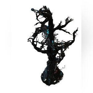 VTG Hallmark Spooky Black Light Up Fiber Optic Tree Decor 18” Halloween Creepy